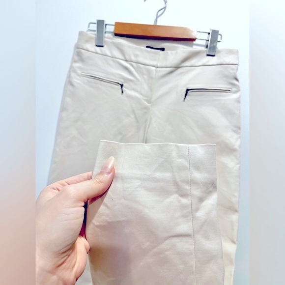 Club Monaco Beige Emily Slim Cigarette Skinny Leg Zip Pocket Dress Pants size 2 - Picture 4 of 6